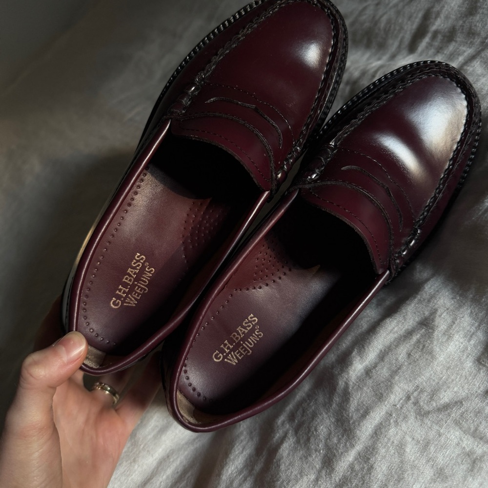 G.H. Bass Chunky Weejuns Loafers 6.5 Burgundy